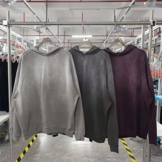 Heavyweight acid-wash hoodies.