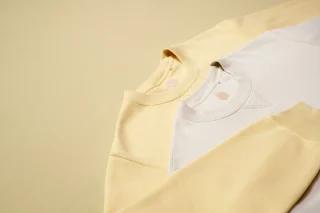 A crewneck sweatshirt laid flat.